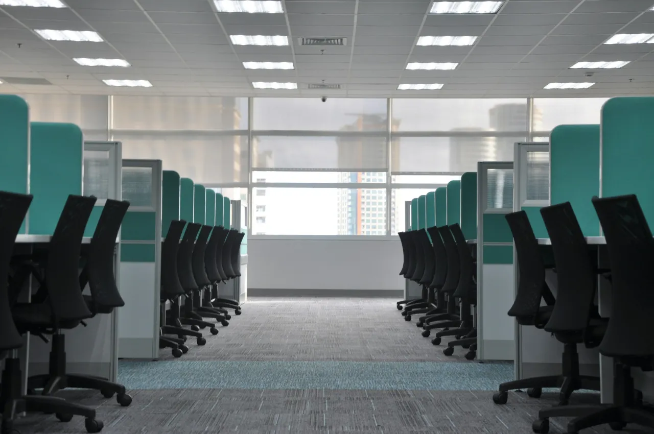 Spotless commercial office space cleaned after hours